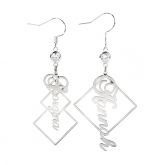 Asymmetrical Personalized Sterling Silver Earrings