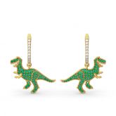 Prehistoric Glamour Dinosaur Sterling Silver Earrings