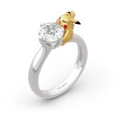Jeulia Cute Round Cut Sterling Silver Ring