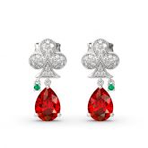 Clubs of Poker Inspired Sterling Silver Earrings