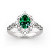 Jeulia Vintage Oval Cut Sterling Silver Ring
