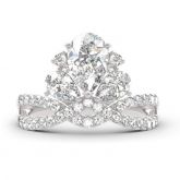 Jeulia Crown Shape Three Stone Pear Cut Sterling Silver Ring