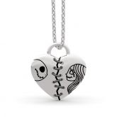 Jeulia Jack Skellington and Sally Sterling Silver Necklace
