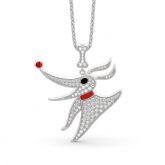 Jeulia Zero From The Nightmare Before Christmas Sterling Silver Necklace