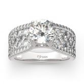 Jeulia Classic Round Cut Sterling Silver Ring