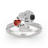 "Live In The Present" Puppy Heart Cut Sterling Silver Ring