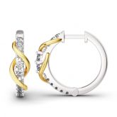 Jeulia Never Apart Sterling Silver Hoop Earrings