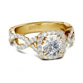 Jeulia Twist Round Cut Sterling Silver Ring
