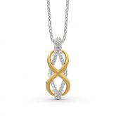 Jeulia Two Tone Infinity Sterling Silver Necklace