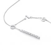Jeulia “LOVE” Vertical Bar Personalized Sterling Silver Necklace