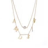 Jeulia Double Layer Name Personalized Sterling Silver Necklace
