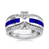 Jeulia 3PC Heart Cut Sterling Silver Ring Set