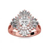 Jeulia Vintage Halo Round Cut Sterling Silver Ring
