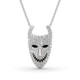 Jeulia Lock Mask from The Nightmare Before Christmas Sterling Silver Necklace