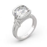 Jeulia Cross Design Cushion Cut Sterling Silver Ring