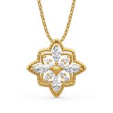 Jeulia Milgrain Floral Sterling Silver Necklace