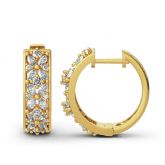 Jeulia Flower Design Sterling Silver Hoop Earrings