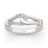 Jeulia Love Knot Design Sterling Silver Women's Band