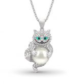 Jeulia "Appear and Disappear at Will" Cat Sterling Silver Necklace