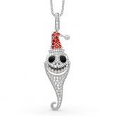 Jeulia Cute Jack Skellington Sterling Silver Necklace
