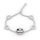 Jeulia The Nightmare Before Christmas Jack Skellington Sterling Silver Bracelet