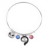 Jeulia Jack Skellington and Sally Sterling Silver Personalized Bracelet