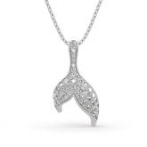 Jeulia "Dancing by the Moonlight" Mermaid Tail Sterling Silver Necklace
