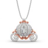 Jeulia "Cinderella's Dream" Pumpkin Carriage Sterling Silver Necklace