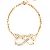 Jeulia Double Layer Infinity Sterling Silver Bracelet With Birthstone