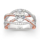 Jeulia Two Tone Twist Oval Cut Sterling Silver Ring