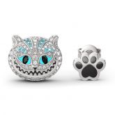 Jeulia "Appear and Disappear at Will" Cat Asymmetric Sterling Silver Earrings