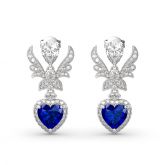 Jeulia "Forever By My Side" Angel Wing Heart Cut Sterling Silver Earrings