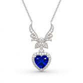Jeulia "Forever By My Side" Angel Wing Heart Cut Sterling Silver Necklace