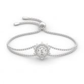 Jeulia "Winter Love" Snowflake Round Cut Sterling Silver Bracelet