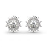 Jeulia "Winter Love" Snowflake Round Cut Sterling Silver Earrings