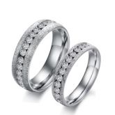 Shining Frosted Titanium Steel Couple Rings