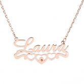 Jeulia "I Will Always Stand by You" Heart Name Necklace with Birthstone