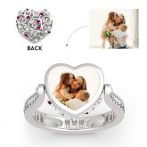 Jeulia "Soulmate" Sterling Silver Personalized Photo Ring (With A Free Chain)