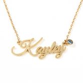 Jeulia "Love Yourself" Personalized Sterling Silver Name Necklace with Birthstone