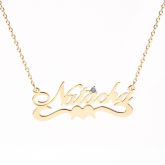 Jeulia "Together Forever" Personalized Sterling Silver Name Necklace with Birthstone