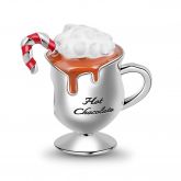 "Enjoy on Cold Days" Sterling Silver Hot Chocolate Cocoa Charm Bead