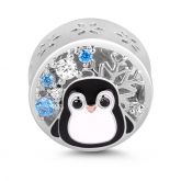 "Winter is Coming" Penguin Figure Sterling Silver Charm Bead