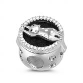 "Just Want to Snuggle You" Cat Essential Oil Diffuser Sterling Silver Charm