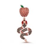 "Forbidden Fruit" Snake and Apple Pendant Sterling Sliver