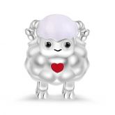 "Propitious and Harvest" Sheep Figure Charm Bead Sterling Silver