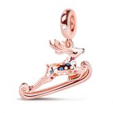 "Christmas Reindeer" 925 Sterling Silver Pendant