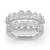Jeulia "Bite Me" Teeth Design Sterling Silver Ring Set