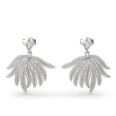 Jeulia "Rainforest Style" Palm Leaf Design Sterling Silver Earrings