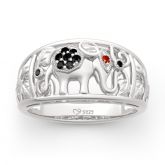 Jeulia "Lucky Elephant" Sterling Silver Band