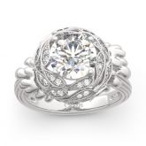 Jeulia "School of Fish" Round Cut Sterling Silver Ring